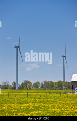 Windmills on the Bruce Peninsula, Ontario, Canada. Stock Photo