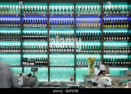 vine bottles in a bar at Amsterdam airport Stock Photo