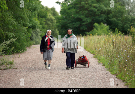 Remigrated residents of the restricted radioactive zone near Gomel, Belarus Stock Photo