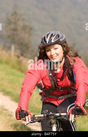 Mountain biking Hayfield Peak District National Park Derbyshire England UK GB Stock Photo