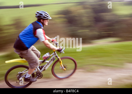 Mountain biking Hayfield Peak District National Park Derbyshire England UK GB Stock Photo