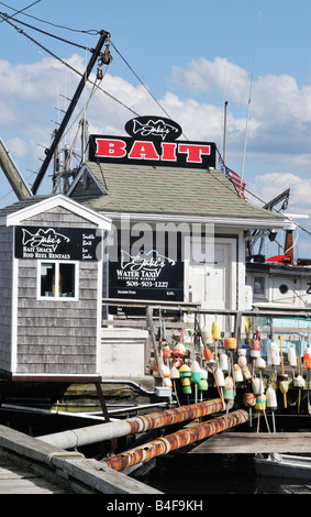 lobster shack buoys colorful harbor plymouth bait historic usa alamy maine coastal ma england
