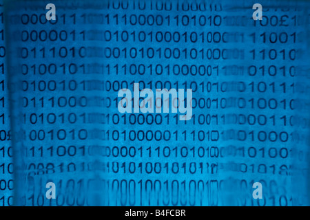Distorted data binary 1 s and 0 s Stock Photo