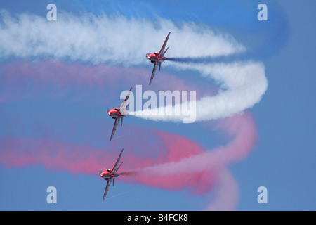 RAF Red Arrows displaying Stock Photo