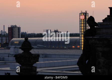 Berlin Central Station 'Hauptbahnhof' railway station from Reichstag, Berlin, Germany Stock Photo