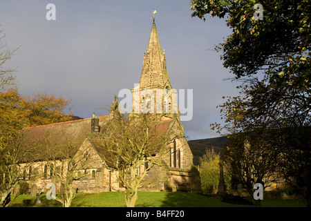 edale parish church in autumn derbyshire peak district england uk gb Stock Photo