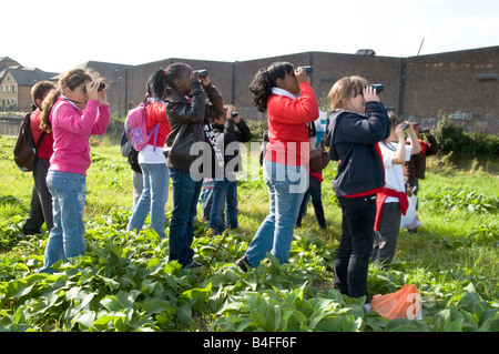 UK- Habitat studies and conservation projects for schoolchildren at Lee Valley nature reserve in London Photo © Julio Etchart Stock Photo