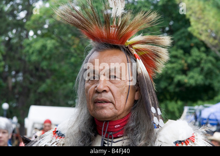 Native American Indian Man. The 14th Annual Harvest Pow Wow. Naperville, Illinois, USA. Stock Photo