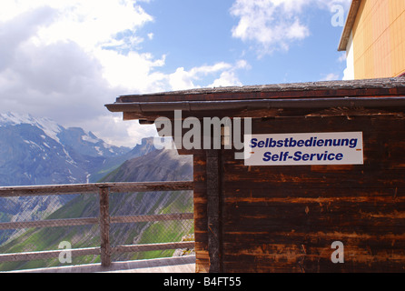self service restaurant at Birg a cableway station on the way to Schilthorn mountain Switzerland Stock Photo