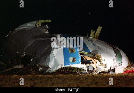 Lockerbie Disaster Plane Crash 21st December 1988 Pan Am Boeing 747 jumbo jet that crashed into Scottish village of Lockerbie Stock Photo