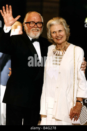 Sir Richard Attenborough actor producer and director with wife Lady Sheila Attenborough at film premiere Stock Photo