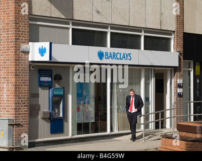 Barclays Bank local High Street branch in city of Bangor, Wales, UK, Britain Stock Photo