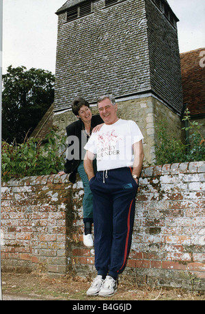 George Baker actor August 1990 Who made Ruth Rendells Inspector Wexford famous on television with late wife Sally Baker who died of cancer The couple supprted the Southampton Hospital scanner appeal Stock Photo