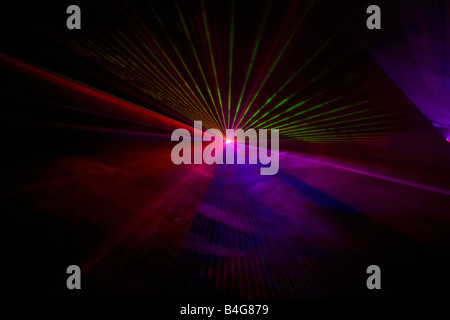 Multi colored laser lights Stock Photo