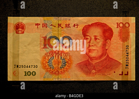 100 yuan note 1999 Mao Zedong /  Mao TseTung paper currency bank notes coin money Stock Photo