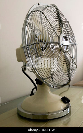 Desk fan working Stock Photo