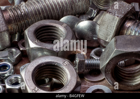 Nuts and bolts Stock Photo