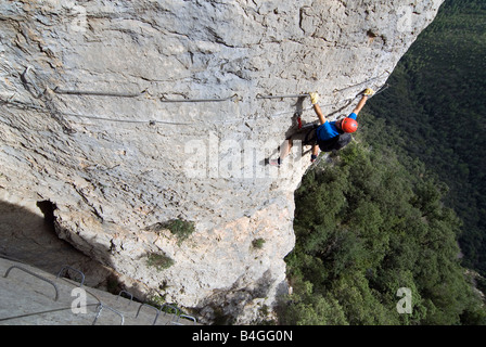 Via Ferrata in Catalunya Stock Photo