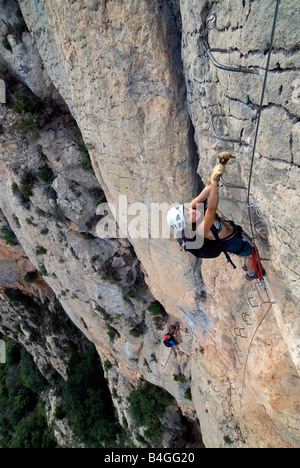 Via Ferrata in Catalunya Stock Photo