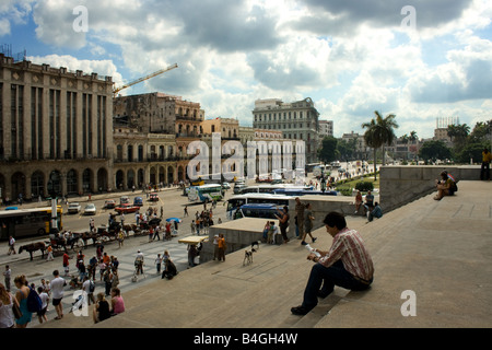 Front staircase of the Capitol building in Havana, Cuba. Stock Photo