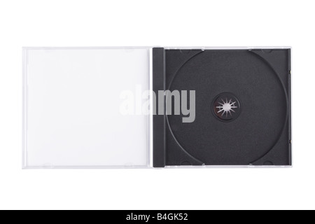 Empty DVD case isolated on a white background Stock Photo