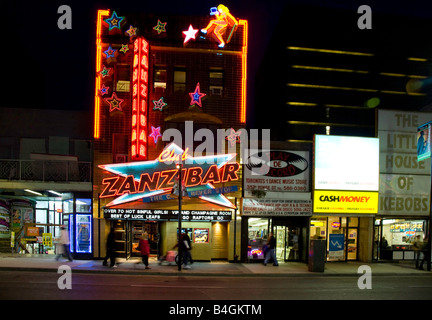 Zanzibar on Yonge Street at night in Toronto, Ontario, Canada Stock ...