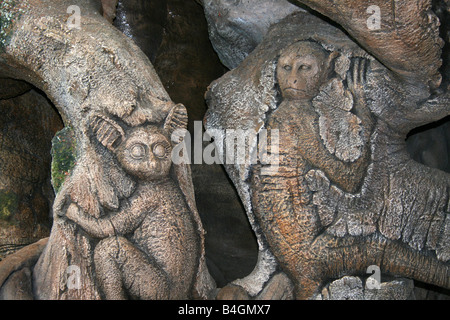 Animal Kingdom, It's a Bugs Life Tree Carvings Stock Photo