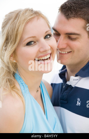Close-up of young couple smiling Stock Photo