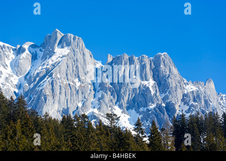 Snowcapped mountains under blue sky, Berchtesgaden Alps, Salzburg, Austria Stock Photo