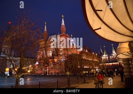 Tourists walking in front of museum, National State Historical Museum, Moscow, Russia Stock Photo
