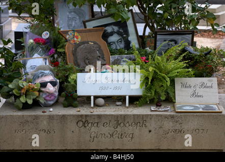 Grave of French singer Serge Gainsbourg Montparnasse Cemetery Paris France Stock Photo