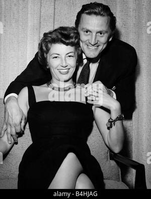 Kirk Douglas American actor and his wife Anne Buydens at the Cannes