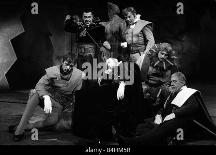 The Tempest April 1963 Theatre Play at The Royal Shakespeare Theatre Stratford on Avon Pictured Group Shot of the Lords LEFT TO Stock Photo