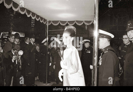 Actress Audrey Hepburn at the film premiere of My Fair Lady in London January 1965 Stock Photo