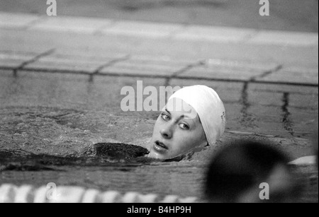 Olympic Games 1980 Moscow Sharron Davies Swimmer Training Stock Photo