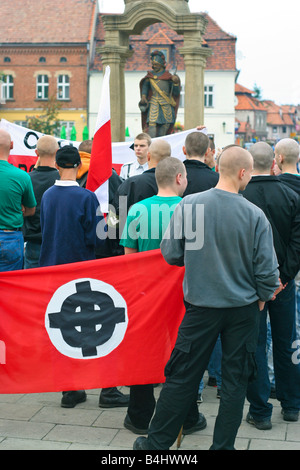 Neo Nazi demonstration in Myslenice Poland. Stock Photo