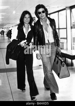 Jacqueline Bisset actress with boyfriend Victor Drai in 1976 Stock Photo