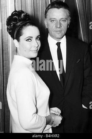 Richard Burton actor with wife Elizabeth Taylor at the wedding of his ...