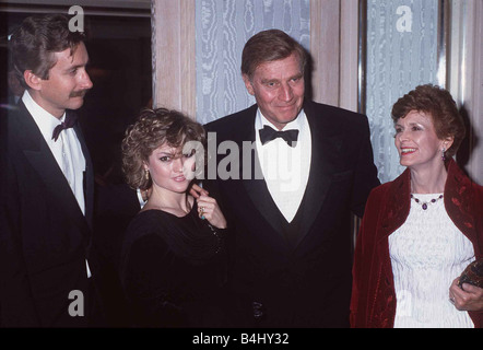 Charlton Heston Actor with wife Lydia and son and daughter Fraser and Holly at a party to celebrate the opening of The Caine Mutiny in February 1985 Dbase MSI Stock Photo