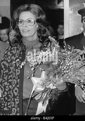 Italian actress Sophia Loren was signing books at the Liberty store Regent Street when scuffles broke out between photographers Stock Photo