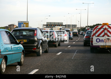 Traffic jam on a motorway. Stock Photo