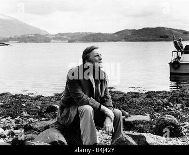 US actor Kirk Douglas July 1971 on location for film Catch Me A Spy in Oban Scotland dbase MSI Stock Photo