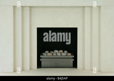 modern gas fireplace Stock Photo