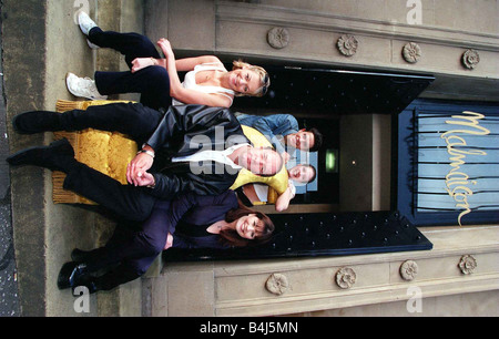 Dean Sullivan actor April 1998 plays Jimmy Corkhill in TV soap Brookside in Glasgow for Channel 4 party with members of cast from Brookie and Hollyoaks Stock Photo