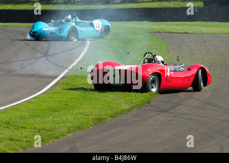 Two 1965 Elva BMW Cars Crashing at the Goodwood Revival Photo 3 of 5 showing the whole crash