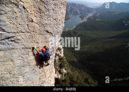 Via Ferrata in Catalunya Stock Photo