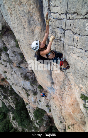 Via Ferrata in Catalunya Stock Photo