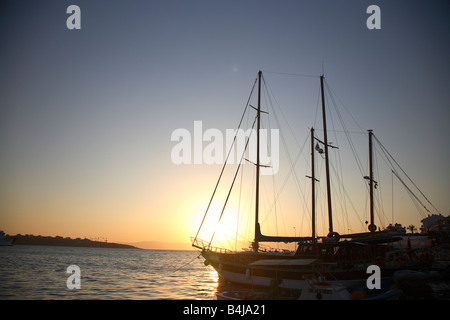 Cesme, Izmir area, harbour, harbor, sunset Stock Photo