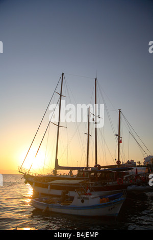 Cesme, Izmir area, harbour, harbor, sunset Stock Photo