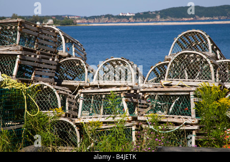 Lobster Traps on the Cabot Trail in Cape Breton Nova Scotia Canada Stock Photo